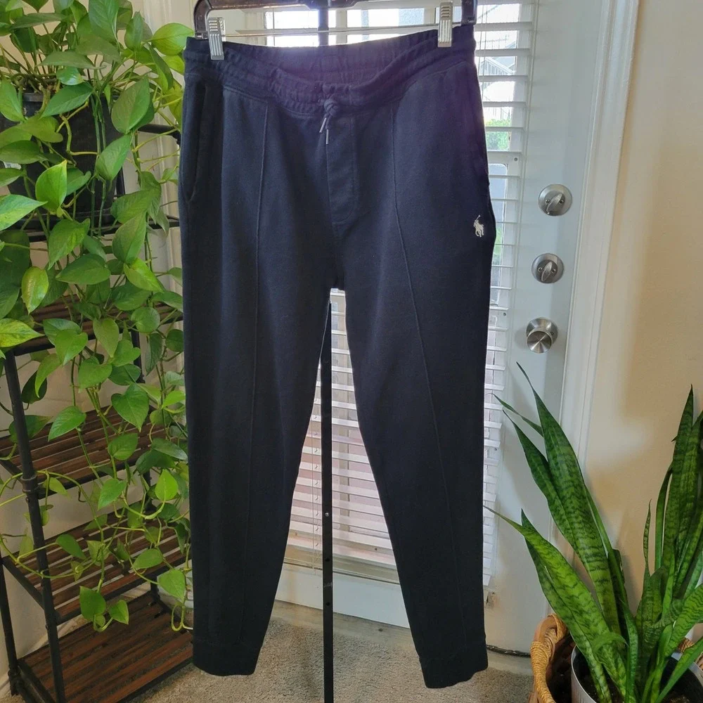 Polo Ralph Lauren Mens Estate Rib Jogger Pants Black Slim Fit Small
